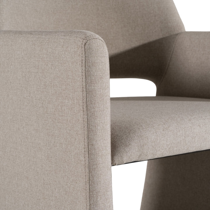 Lasara  Modern Beige Fabric Dining Chair