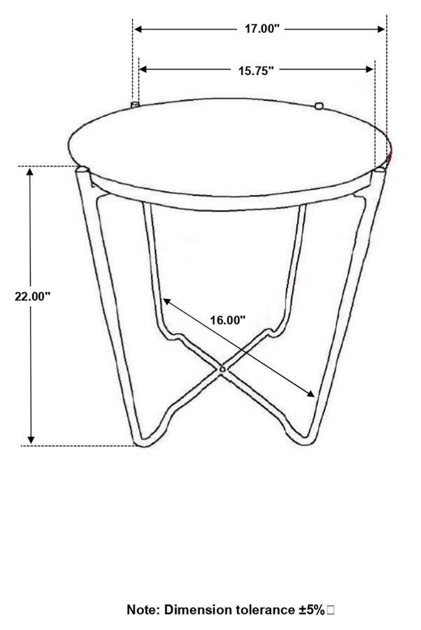 Latifa - Round Marble Top Accent Side Table - Red And Black Side Table modern furniture Contempo Furniture