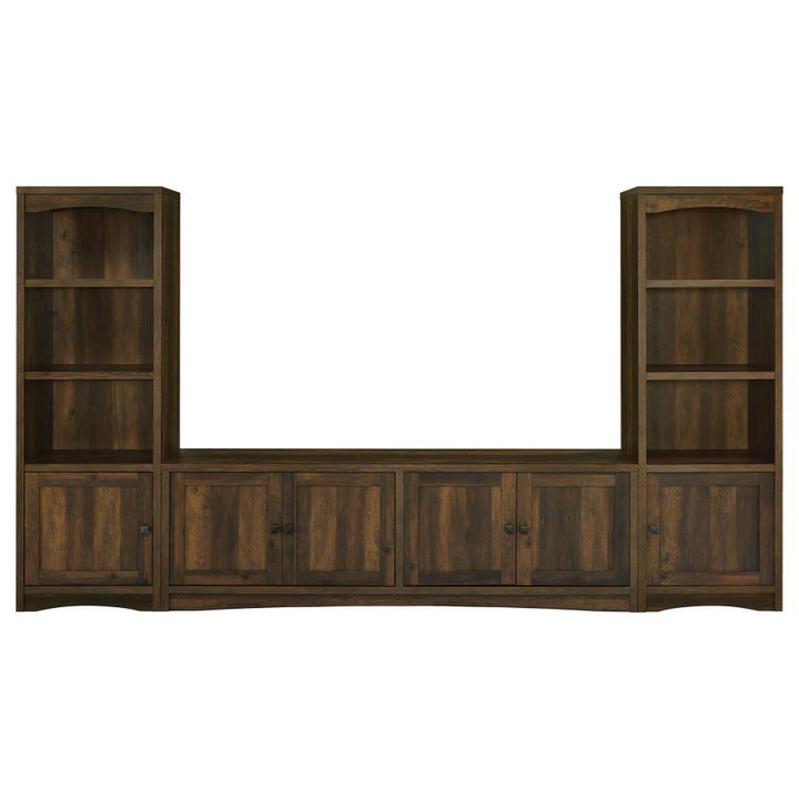 Laughlin - 3 - Shelf Engineered Wood Media Tower - Dark Pine Standard Bookcase modern furniture Contempo Furniture