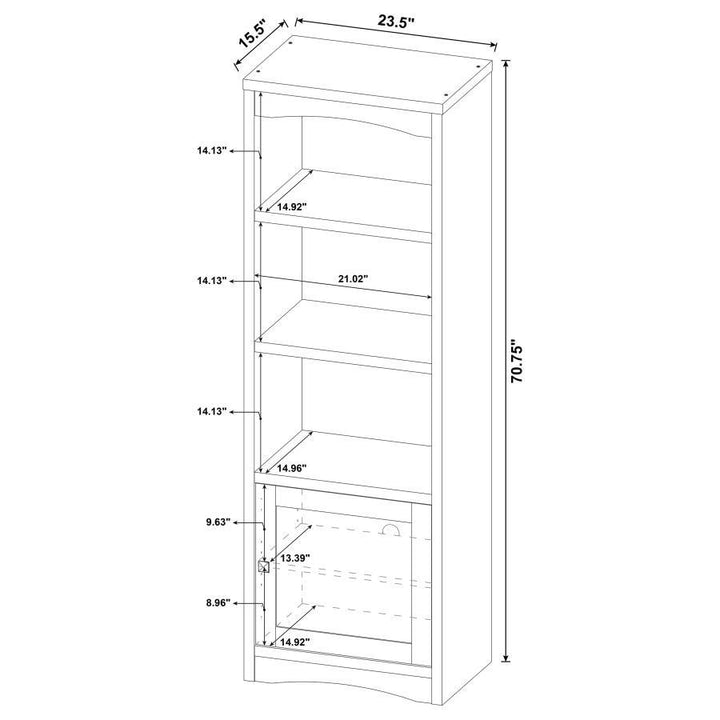 Laughlin - 3 - Shelf Engineered Wood Media Tower - Dark Pine Standard Bookcase modern furniture Contempo Furniture