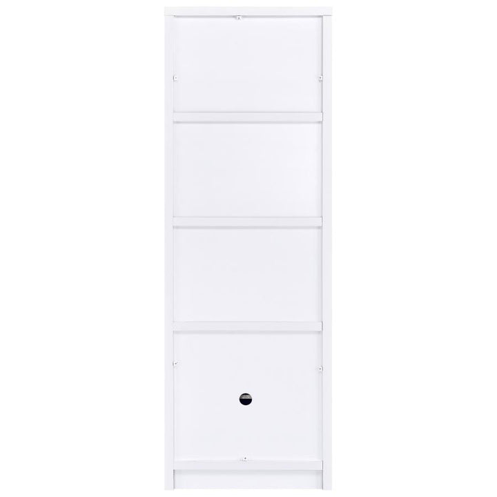 Laughlin - 3 - Shelf Engineered Wood Media Tower - White Standard Bookcase modern furniture Contempo Furniture