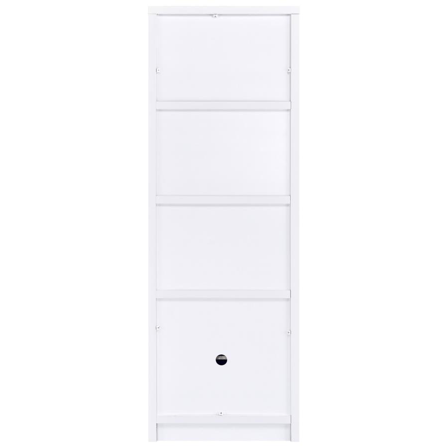 Laughlin - 3 - Shelf Engineered Wood Media Tower - White Standard Bookcase modern furniture Contempo Furniture
