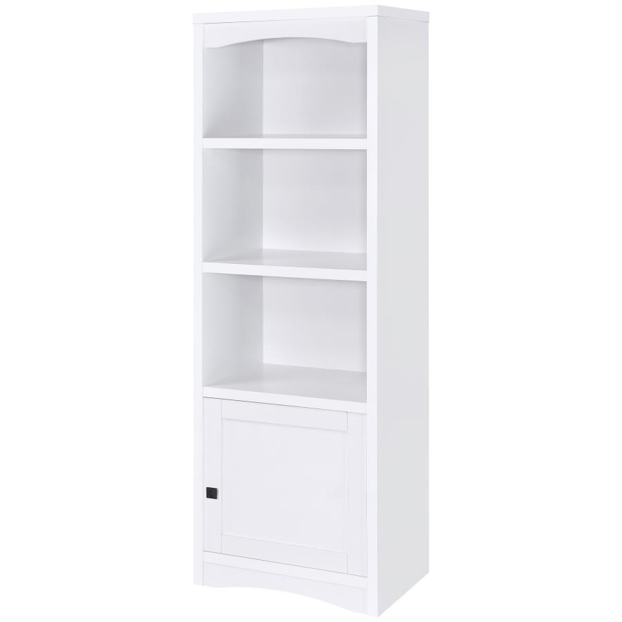 Laughlin - 3 - Shelf Engineered Wood Media Tower - White Standard Bookcase modern furniture Contempo Furniture