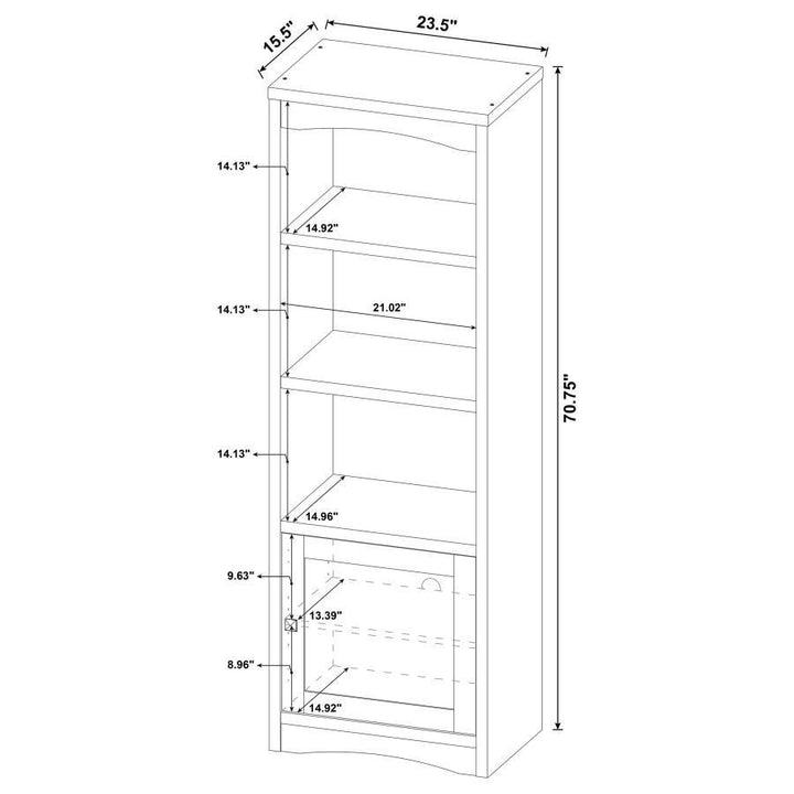 Laughlin - 3 - Shelf Engineered Wood Media Tower - White Standard Bookcase modern furniture Contempo Furniture