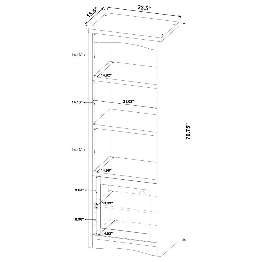 Laughlin - 3 - Shelf Engineered Wood Media Tower - White Standard Bookcase modern furniture Contempo Furniture