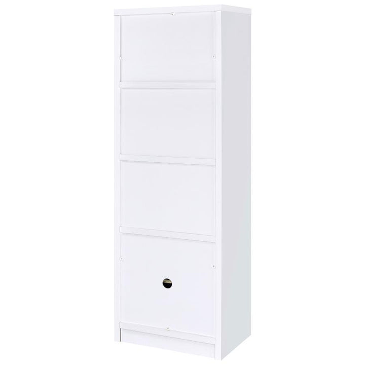 Laughlin - 3 - Shelf Engineered Wood Media Tower - White Standard Bookcase modern furniture Contempo Furniture