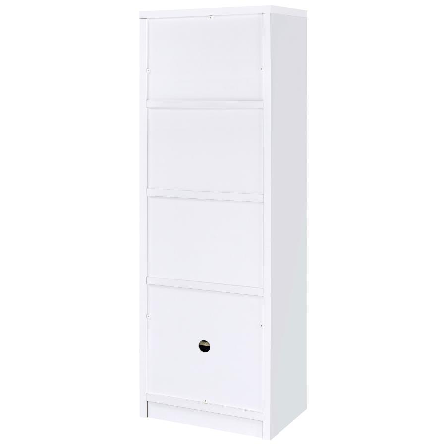 Laughlin - 3 - Shelf Engineered Wood Media Tower - White Standard Bookcase modern furniture Contempo Furniture