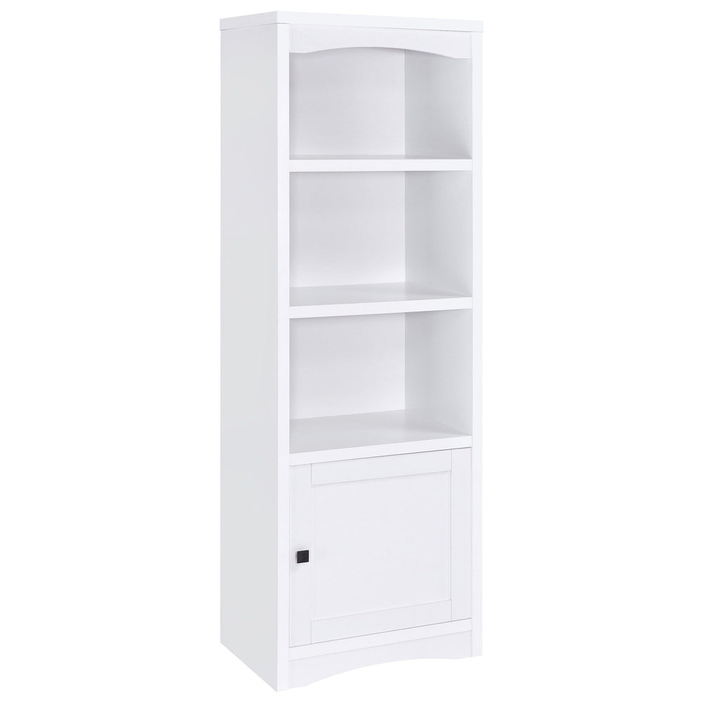 Laughlin - 3 - Shelf Engineered Wood Media Tower - White Standard Bookcase modern furniture Contempo Furniture