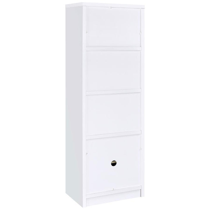 Laughlin - 3 - Shelf Engineered Wood Media Tower - White Standard Bookcase modern furniture Contempo Furniture