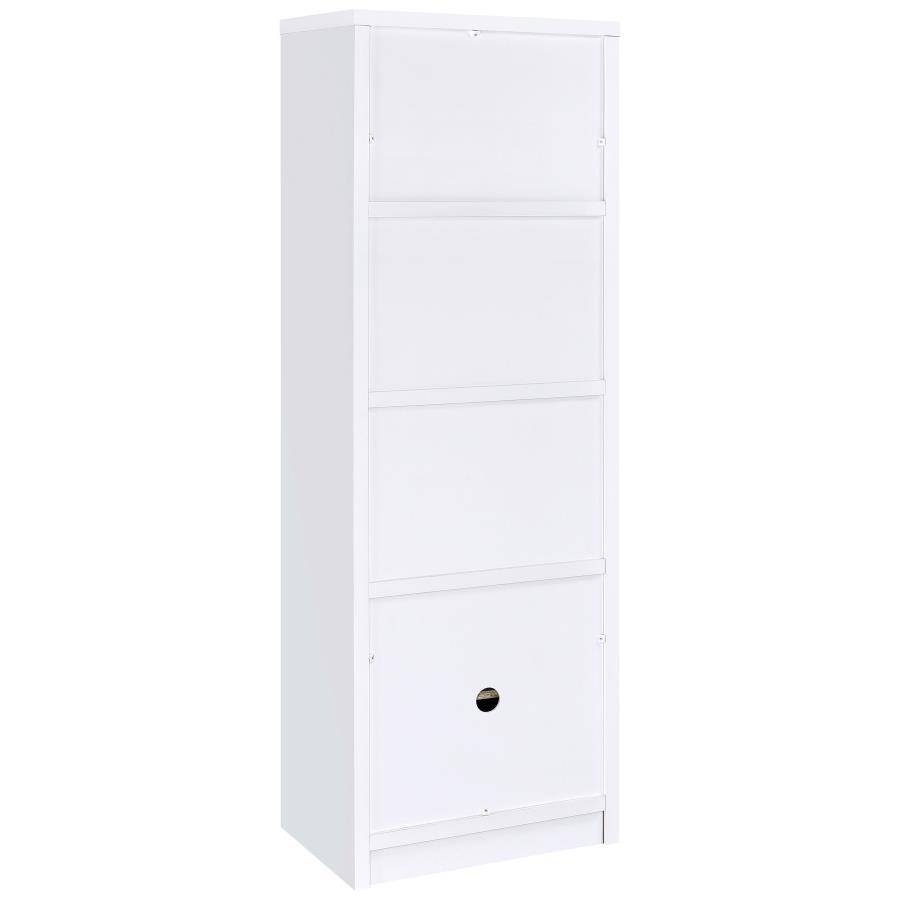 Laughlin - 3 - Shelf Engineered Wood Media Tower - White Standard Bookcase modern furniture Contempo Furniture