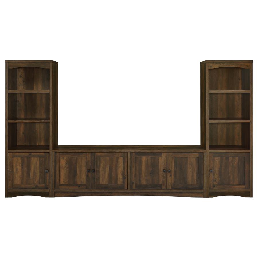 Laughlin - 4 Door Engineered Wood TV Stand - Dark Pine TV Stand modern furniture Contempo Furniture
