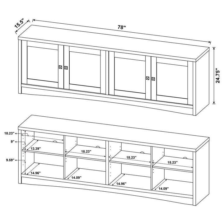 Laughlin - 4 Door Engineered Wood TV Stand - Dark Pine TV Stand modern furniture Contempo Furniture