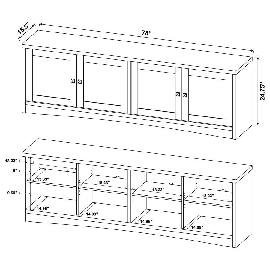 Laughlin - 4 Door Engineered Wood TV Stand - Dark Pine TV Stand modern furniture Contempo Furniture
