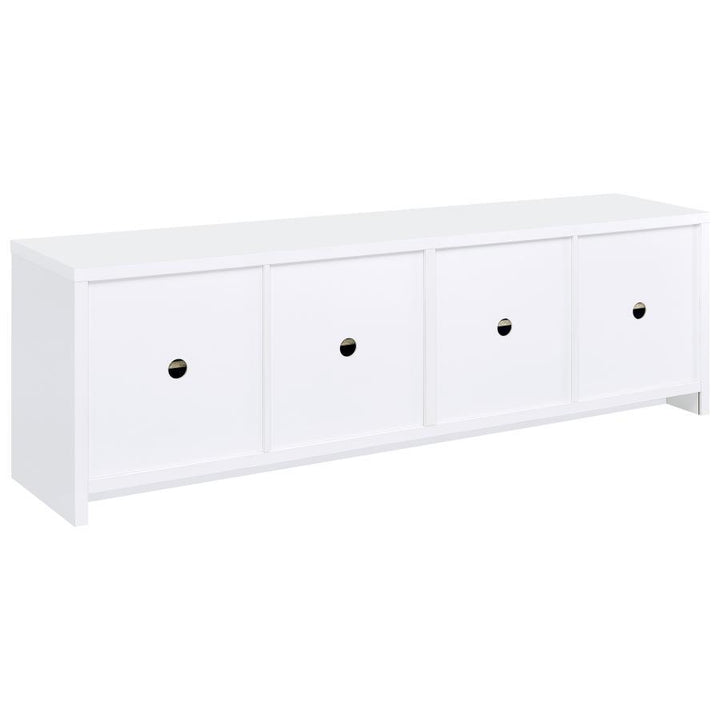 Laughlin - 4 Door Engineered Wood TV Stand - White TV Stand modern furniture Contempo Furniture