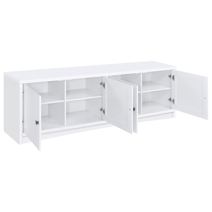 Laughlin - 4 Door Engineered Wood TV Stand - White TV Stand modern furniture Contempo Furniture