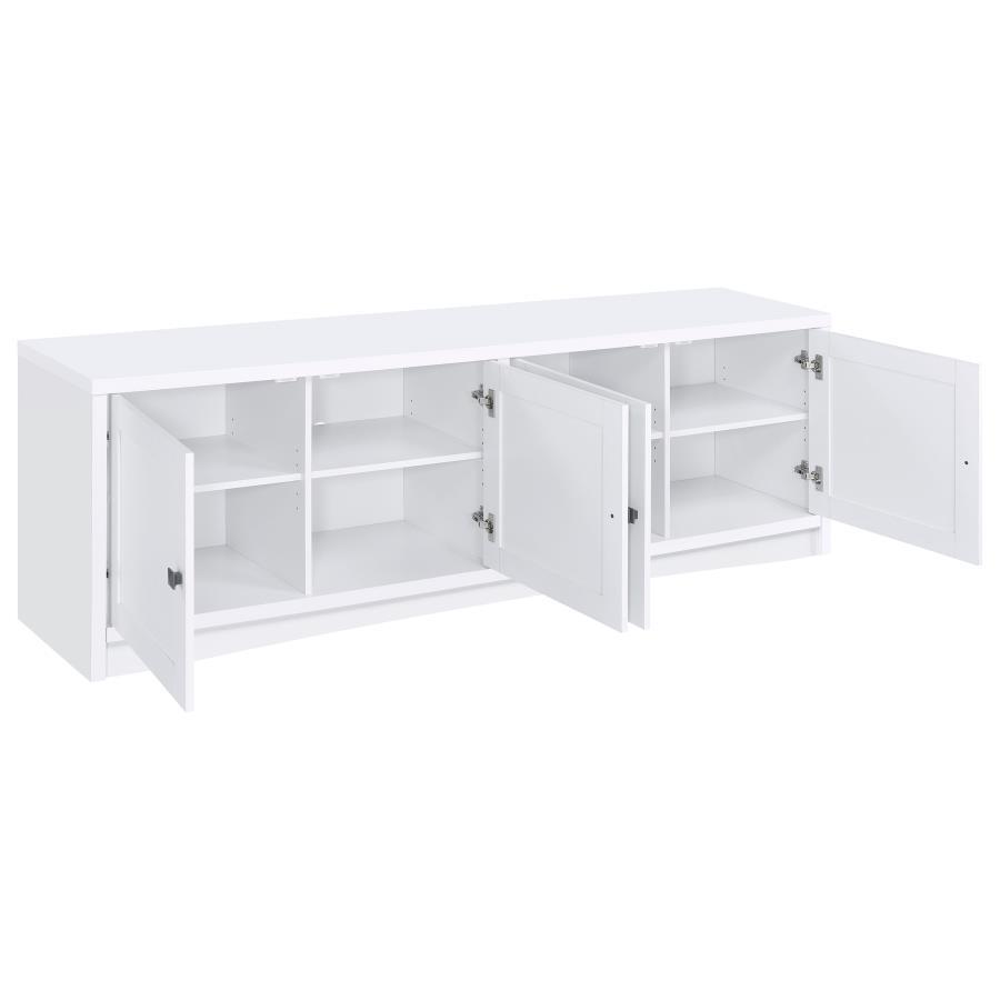 Laughlin - 4 Door Engineered Wood TV Stand - White TV Stand modern furniture Contempo Furniture