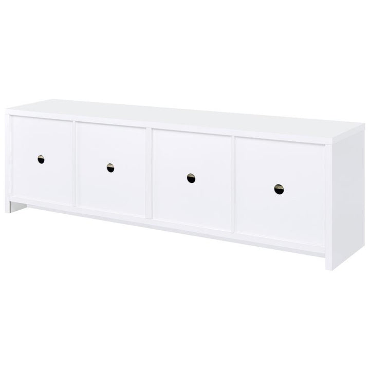 Laughlin - 4 Door Engineered Wood TV Stand - White TV Stand modern furniture Contempo Furniture
