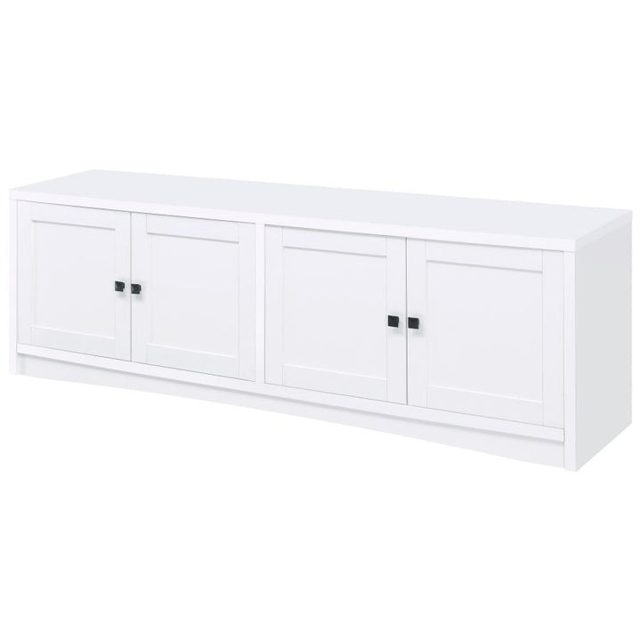 Laughlin - 4 Door Engineered Wood TV Stand - White TV Stand modern furniture Contempo Furniture