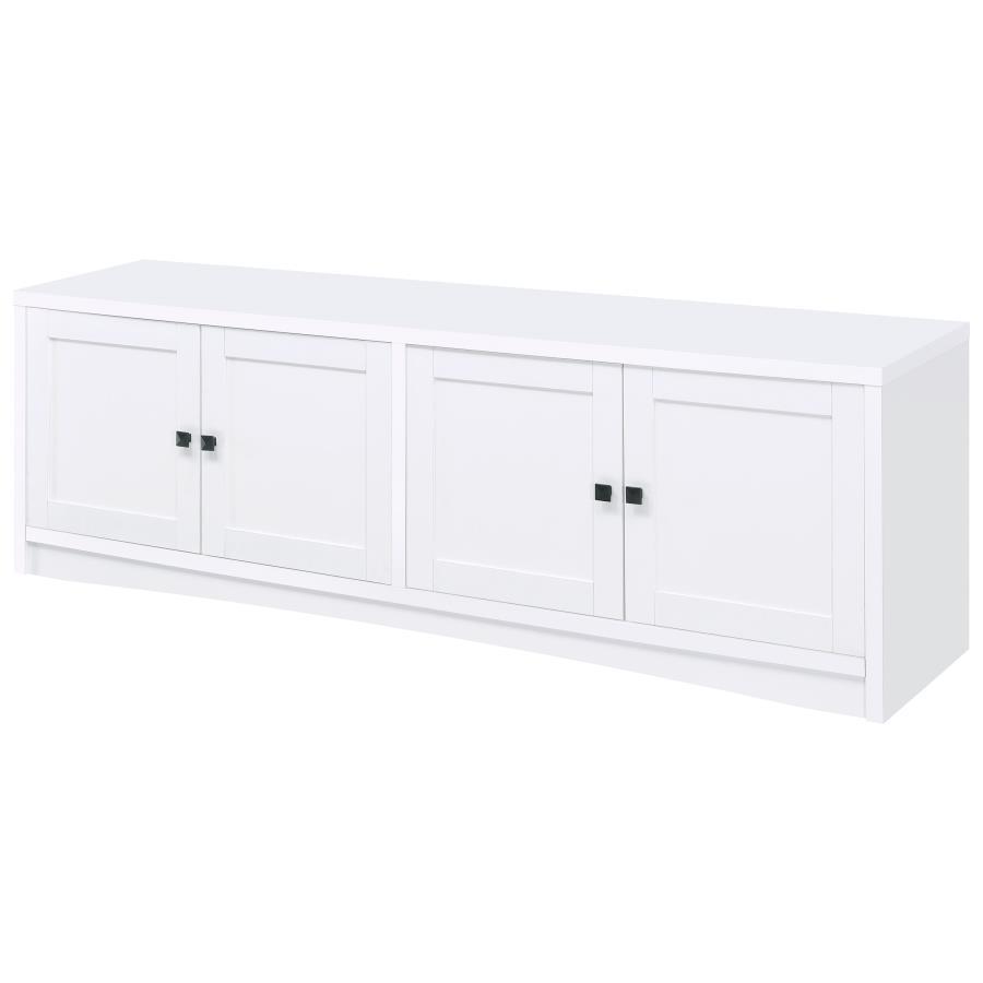 Laughlin - 4 Door Engineered Wood TV Stand - White TV Stand modern furniture Contempo Furniture