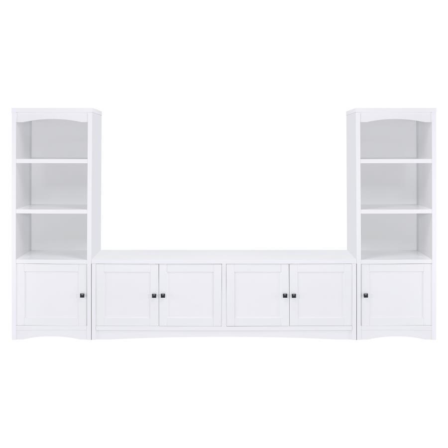 Laughlin - 4 Door Engineered Wood TV Stand - White TV Stand modern furniture Contempo Furniture