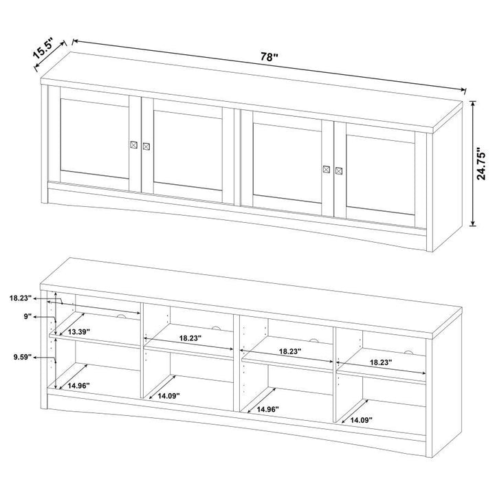 Laughlin - 4 Door Engineered Wood TV Stand - White TV Stand modern furniture Contempo Furniture