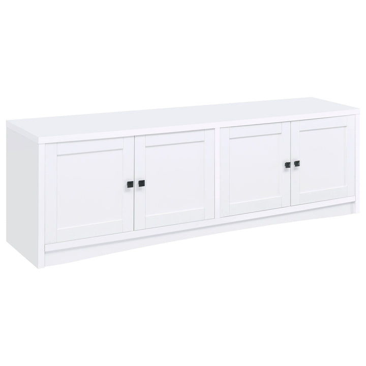 Laughlin - 4 Door Engineered Wood TV Stand - White TV Stand modern furniture Contempo Furniture