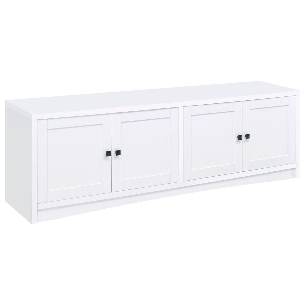 Laughlin - 4 Door Engineered Wood TV Stand - White TV Stand modern furniture Contempo Furniture