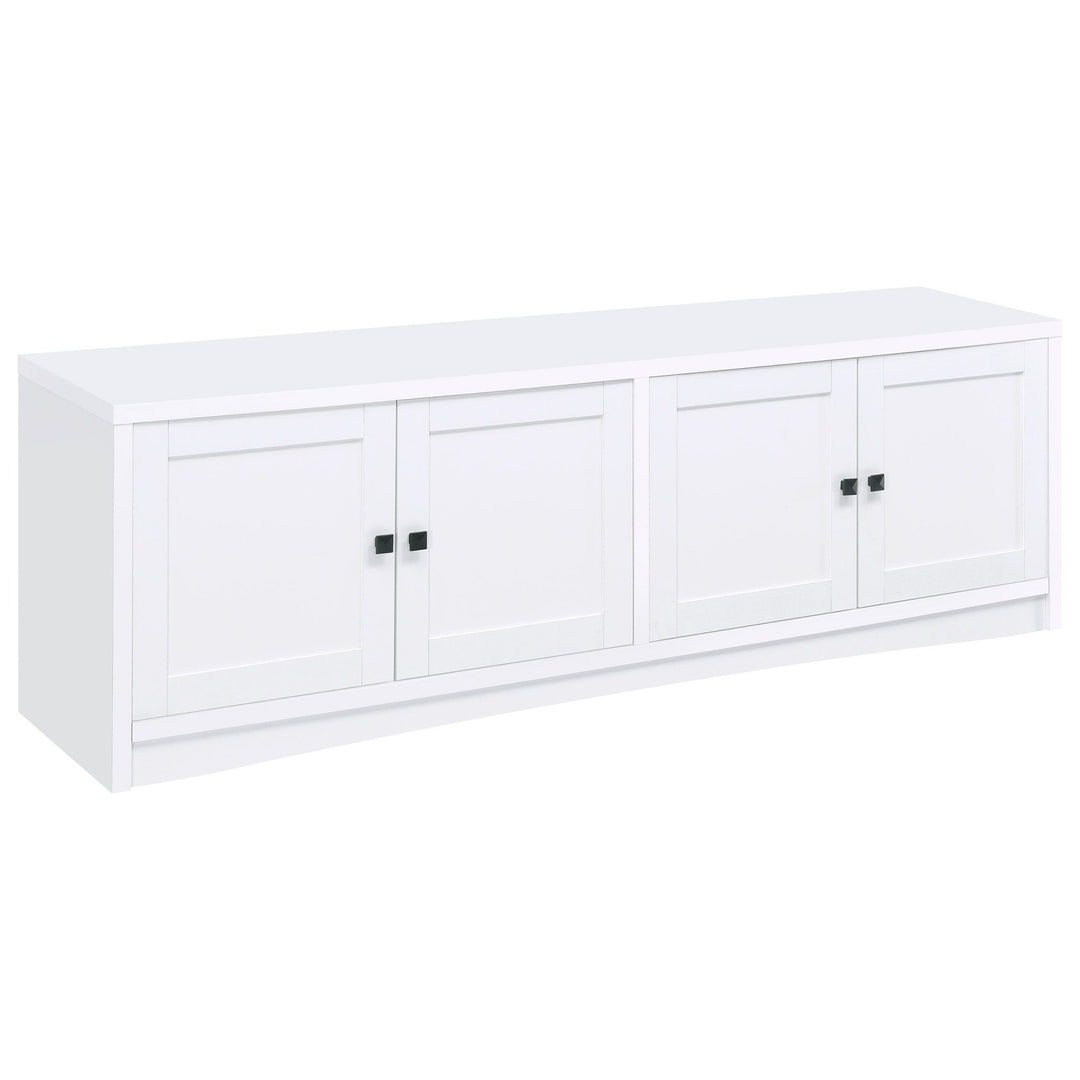 Laughlin - 4 Door Engineered Wood TV Stand - White TV Stand modern furniture Contempo Furniture