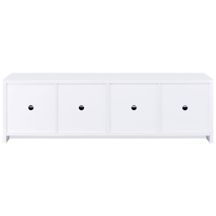 Laughlin - 4 Door Engineered Wood TV Stand - White TV Stand modern furniture Contempo Furniture
