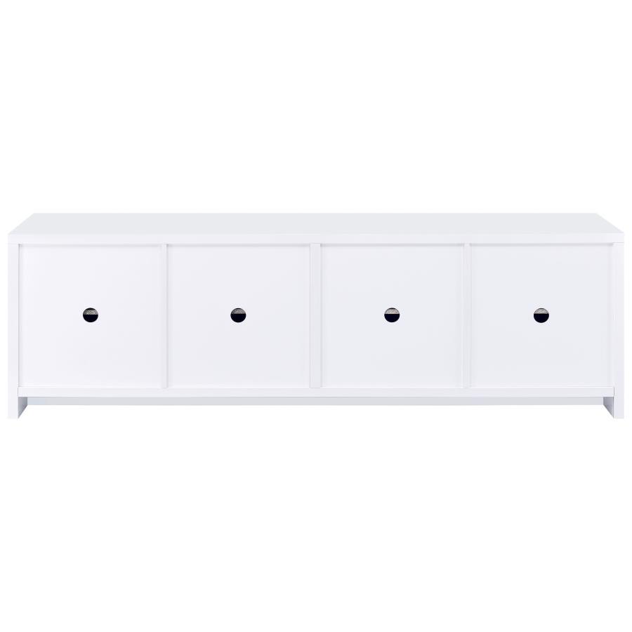 Laughlin - 4 Door Engineered Wood TV Stand - White TV Stand modern furniture Contempo Furniture