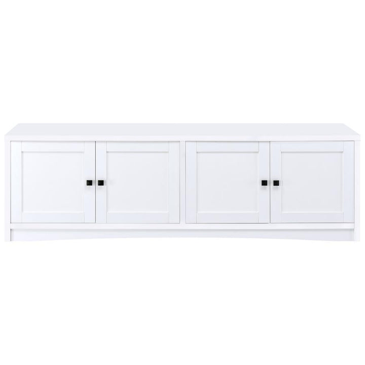 Laughlin - 4 Door Engineered Wood TV Stand - White TV Stand modern furniture Contempo Furniture