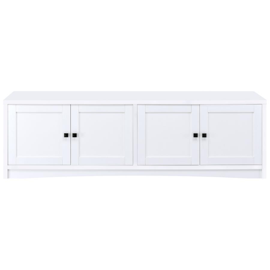 Laughlin - 4 Door Engineered Wood TV Stand - White TV Stand modern furniture Contempo Furniture