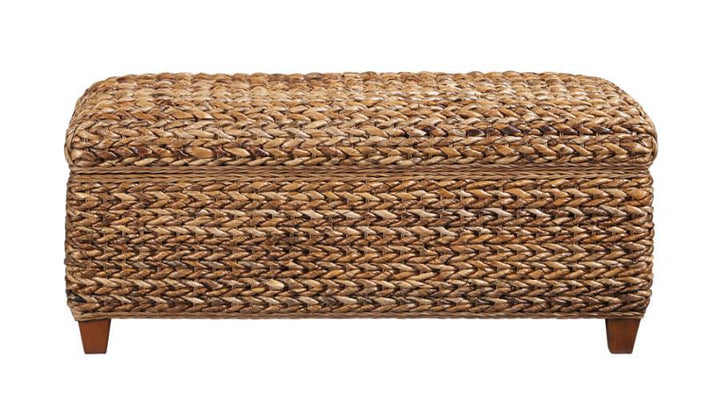 Laughton - Hand - Woven Banana Leaf Storage Trunk - Amber Storage Bench modern furniture Contempo Furniture