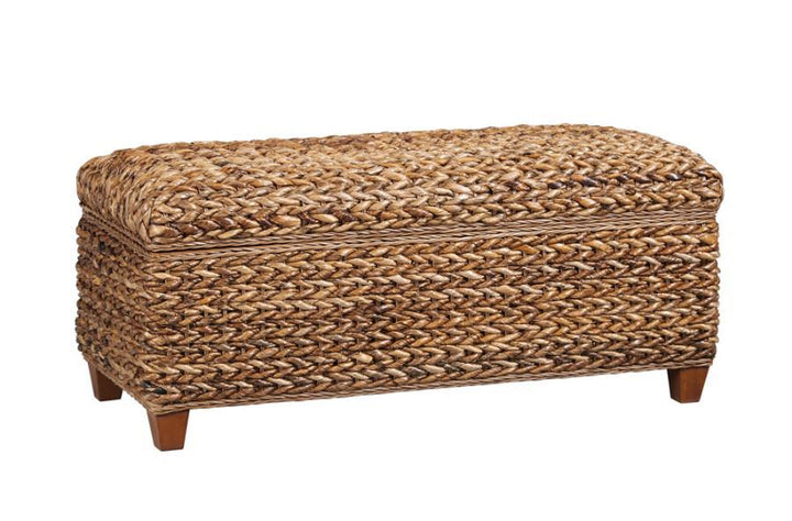 Laughton - Hand - Woven Banana Leaf Storage Trunk - Amber Storage Bench modern furniture Contempo Furniture