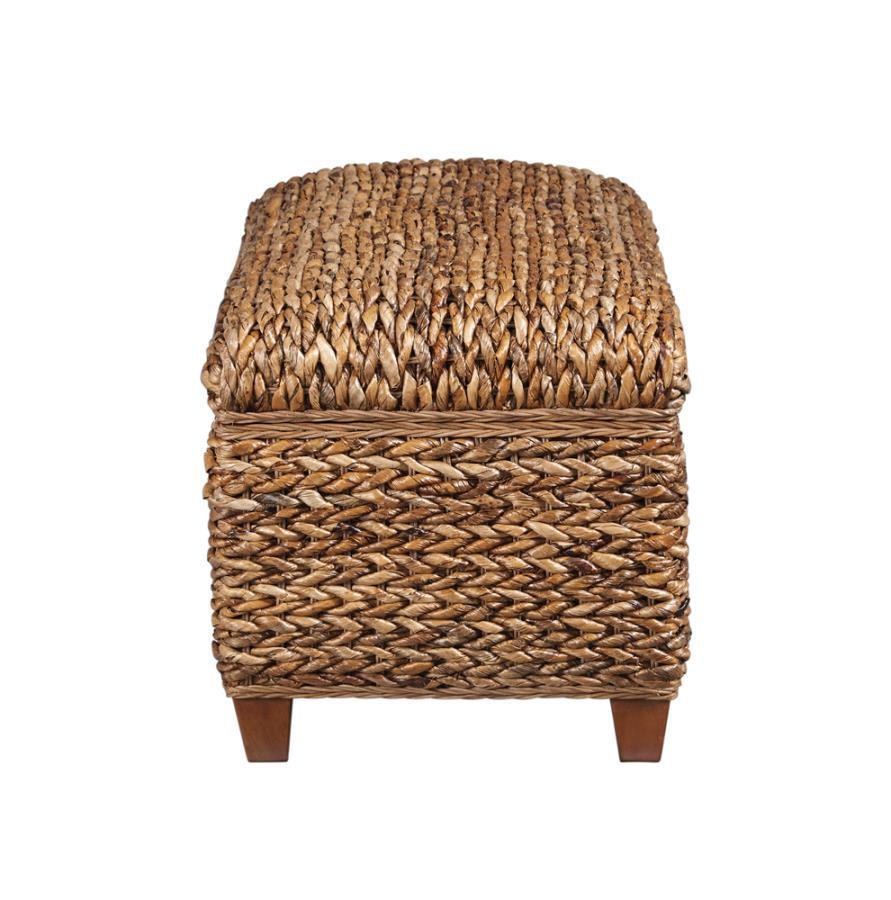 Laughton - Hand - Woven Banana Leaf Storage Trunk - Amber Storage Bench modern furniture Contempo Furniture