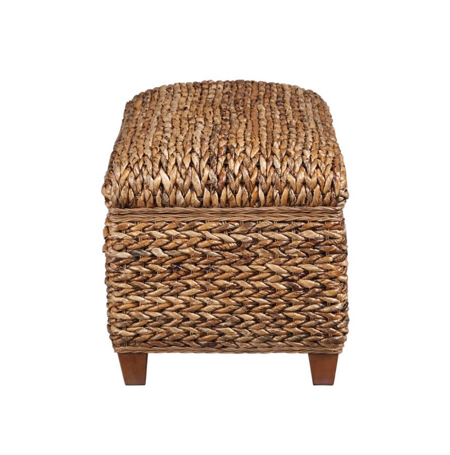 Laughton - Hand - Woven Banana Leaf Storage Trunk - Amber Storage Bench modern furniture Contempo Furniture