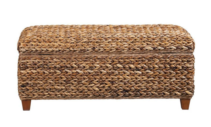 Laughton - Hand - Woven Banana Leaf Storage Trunk - Amber Storage Bench modern furniture Contempo Furniture