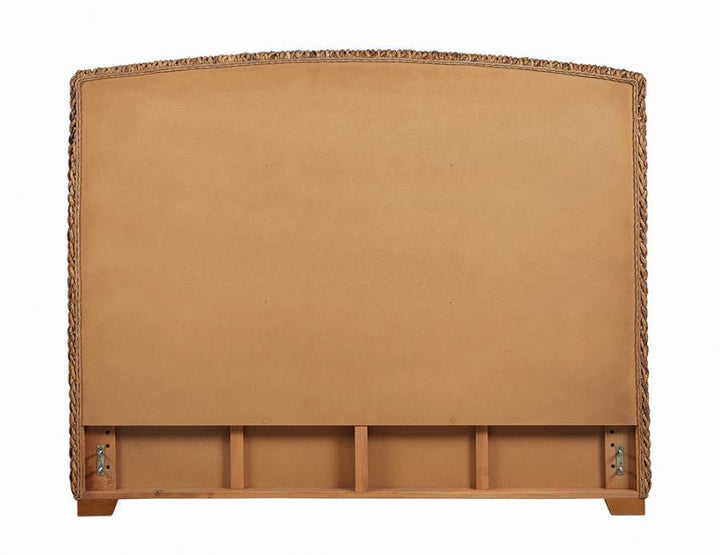 Laughton - Woven Banana Leaf California King Headboard - Amber Upholstered HeadBoard modern furniture Contempo Furniture