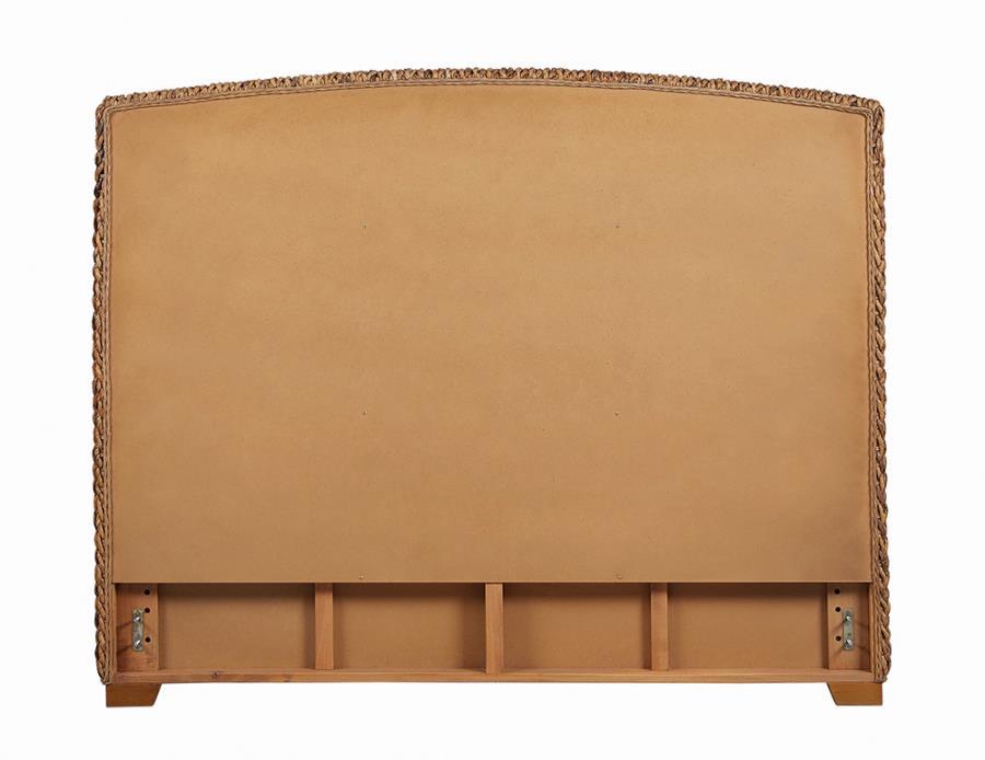 Laughton - Woven Banana Leaf California King Headboard - Amber Upholstered HeadBoard modern furniture Contempo Furniture
