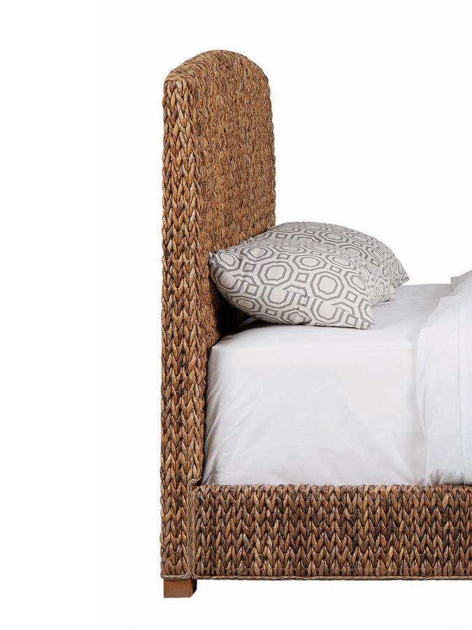 Laughton - Woven Banana Leaf Queen Panel Headboard - Amber Upholstered HeadBoard modern furniture Contempo Furniture