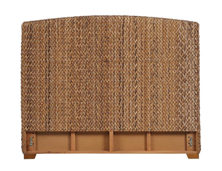 Laughton - Woven Banana Leaf Queen Panel Headboard - Amber Upholstered HeadBoard modern furniture Contempo Furniture