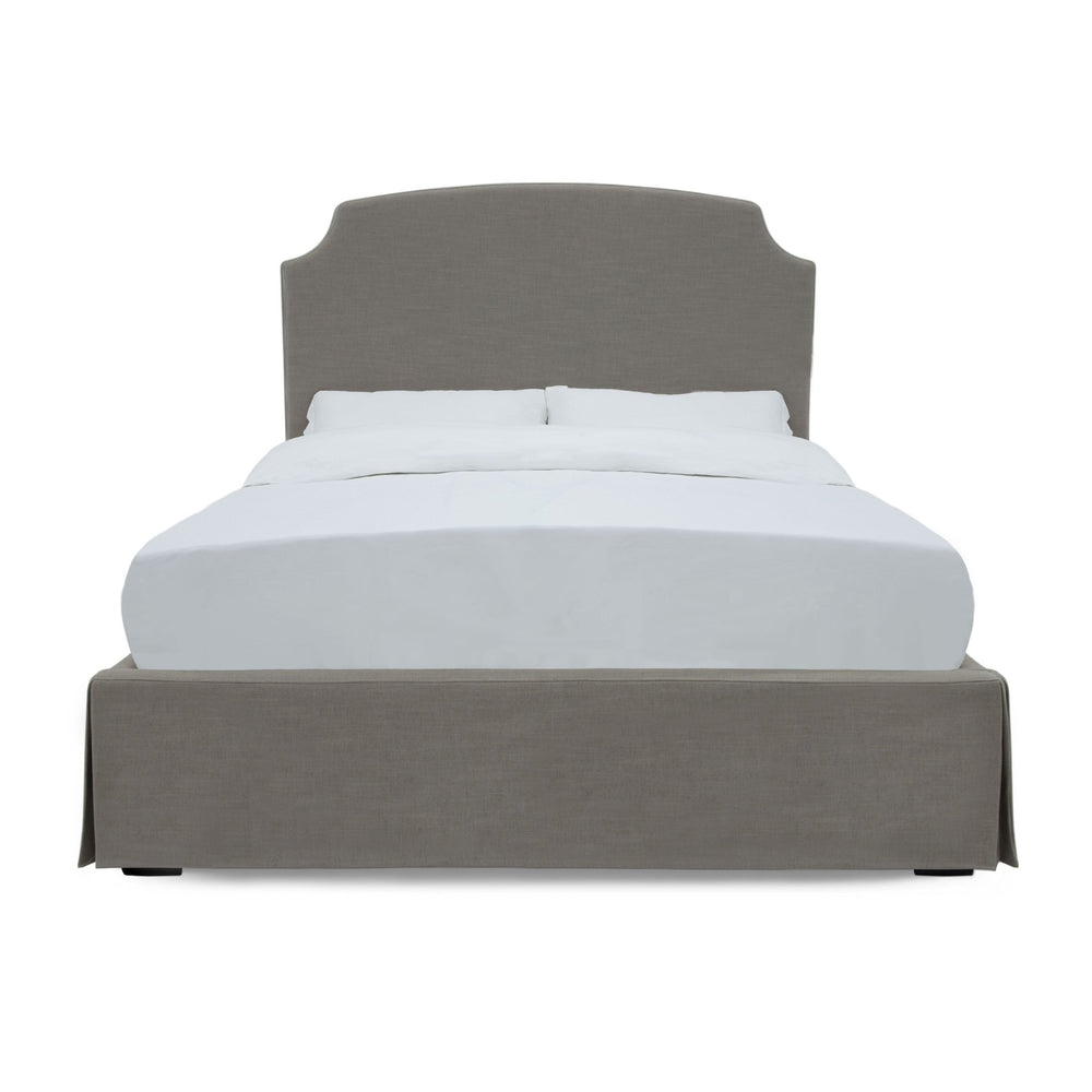 Laurel UpholsteredSkirted Panel Bed in Wheat Bed modern furniture Contempo Furniture
