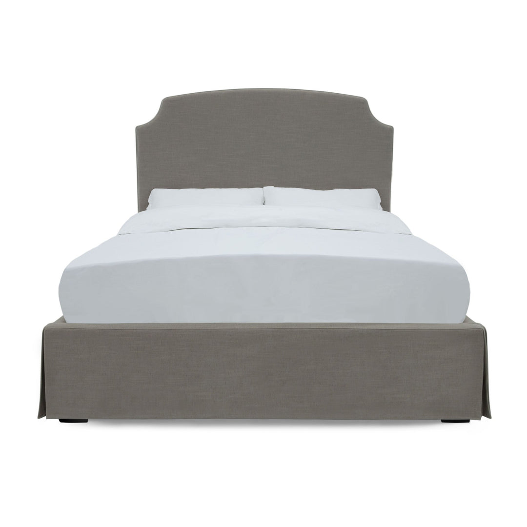 Laurel UpholsteredSkirted Panel Bed in Wheat Bed modern furniture Contempo Furniture
