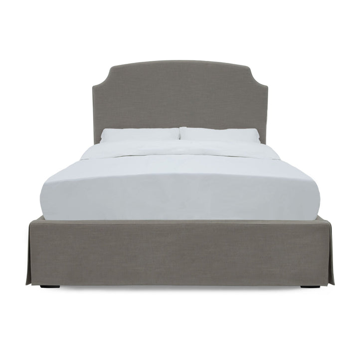 Laurel UpholsteredSkirted Panel Bed in Wheat Bed modern furniture Contempo Furniture