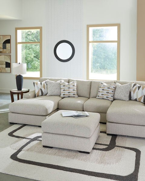 Laurelgrove 3 - Piece Double Chaise Sectional - Pearl Silver Stationary Sectional modern furniture Contempo Furniture