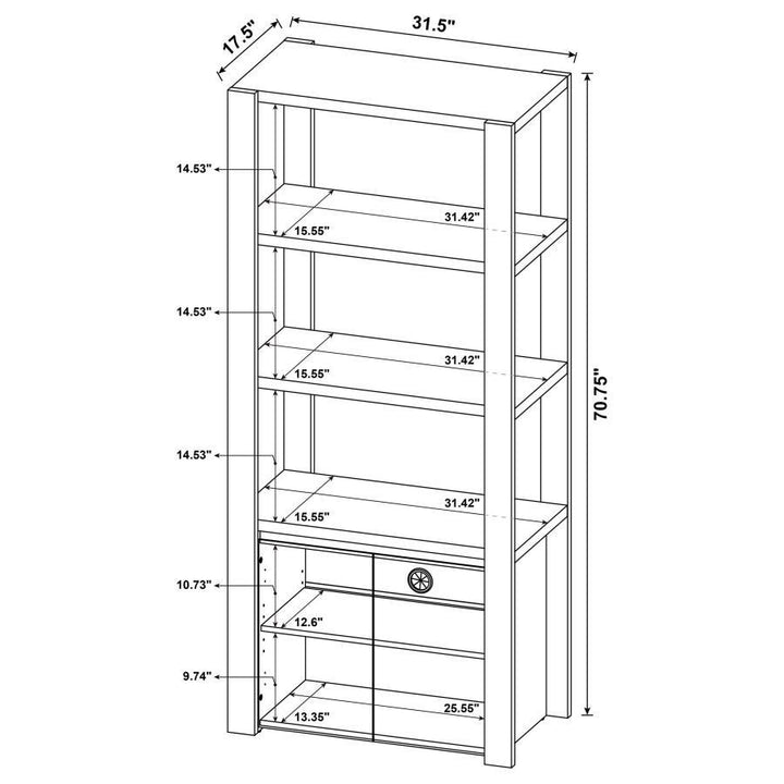 Laurelton - 3 - Shelf Media Tower Tall Pier Cabinet - Light Oak Piers modern furniture Contempo Furniture
