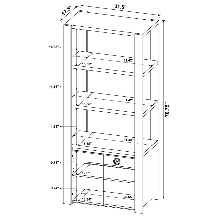 Laurelton - 3 - Shelf Media Tower Tall Pier Cabinet - Light Oak Piers modern furniture Contempo Furniture
