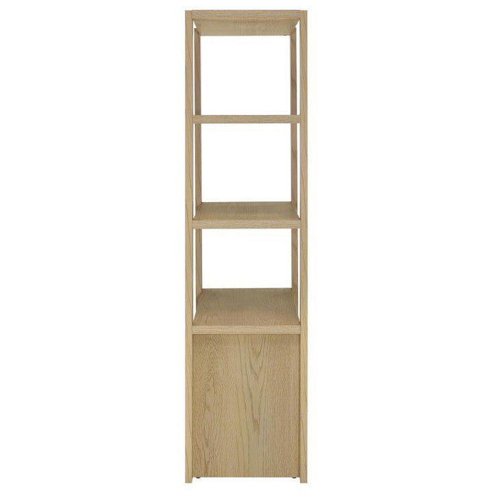 Laurelton - 3 - Shelf Media Tower Tall Pier Cabinet - Light Oak Piers modern furniture Contempo Furniture