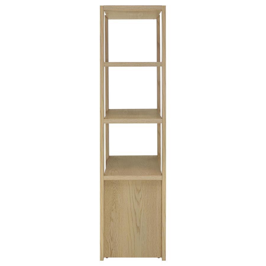 Laurelton - 3 - Shelf Media Tower Tall Pier Cabinet - Light Oak Piers modern furniture Contempo Furniture