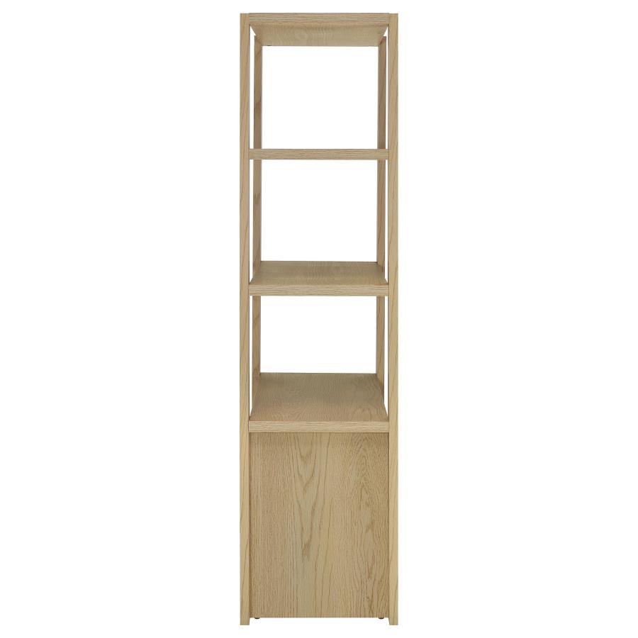 Laurelton - 3 - Shelf Media Tower Tall Pier Cabinet - Light Oak Piers modern furniture Contempo Furniture